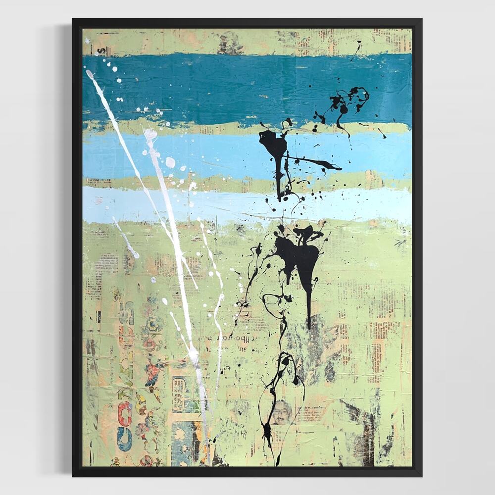 Original Mixed Media Abstract Modern Art Painting 18x24 "Acopic" Signed